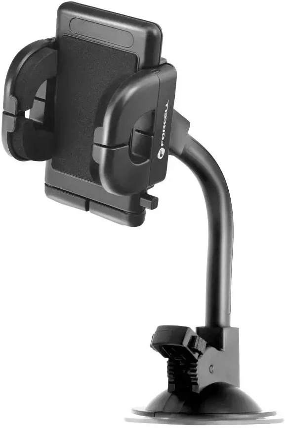 Automobilinis universalus telefono laikiklis Forcell (17cm) Long arm tvirtinamas ant stiklo, juodas