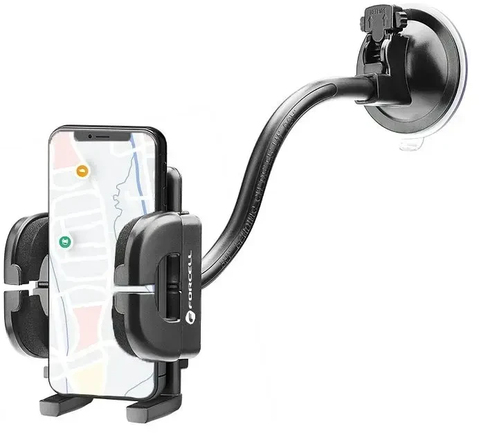 Automobilinis telefono laikiklis Forcell F-Grip Regular 27 cm priekinis stiklas / prietaisų skydelis / oro išleidimo anga, juodas