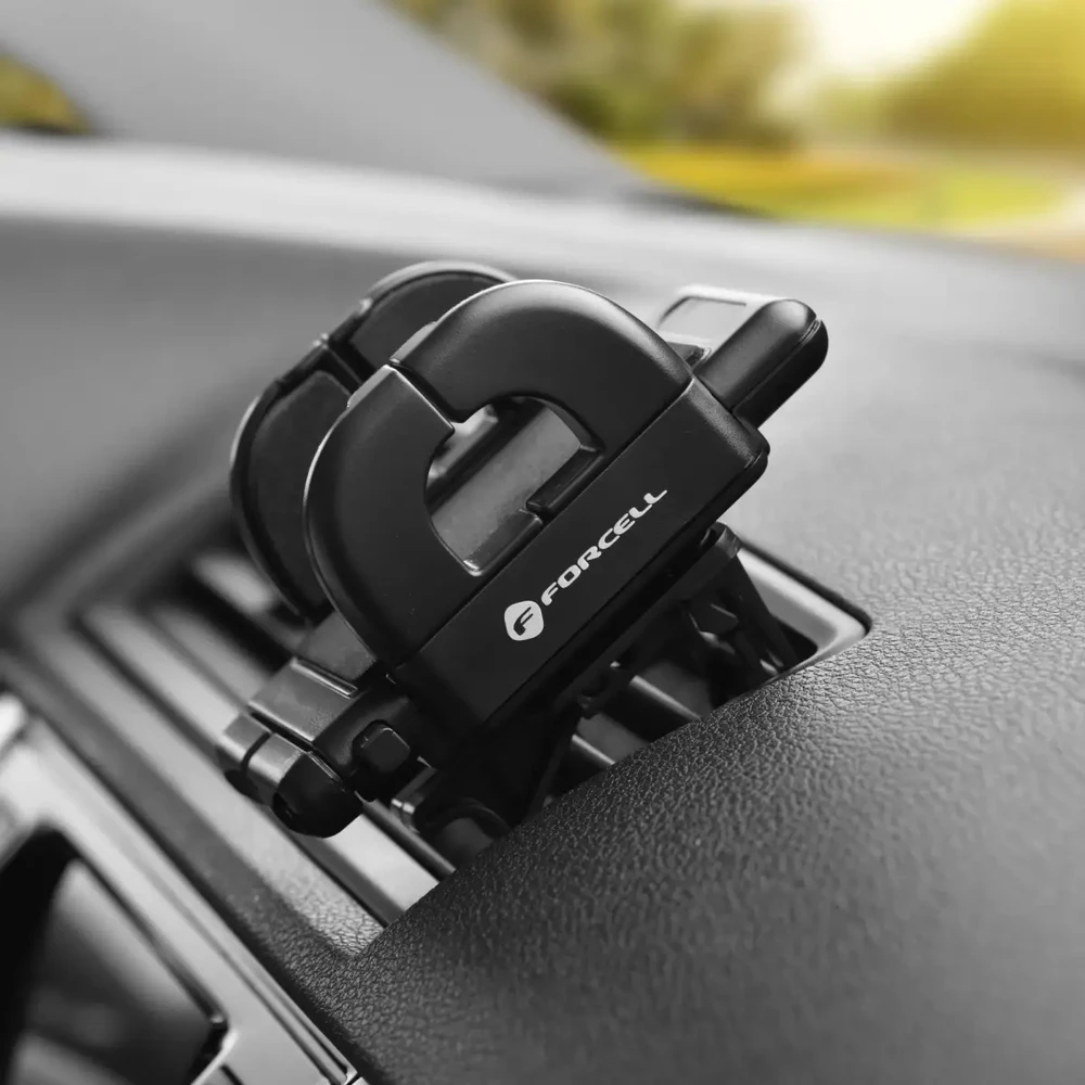 Automobilinis telefono laikiklis Forcell F-Grip Regular ventiliacijos angai juodas