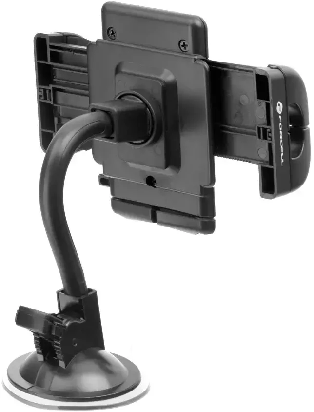 Automobilinis universalus telefono laikiklis Forcell (17cm) Long arm tvirtinamas ant stiklo, juodas