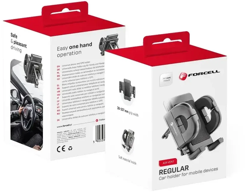 Automobilinis telefono laikiklis Forcell F-Grip Regular ventiliacijos angai juodas