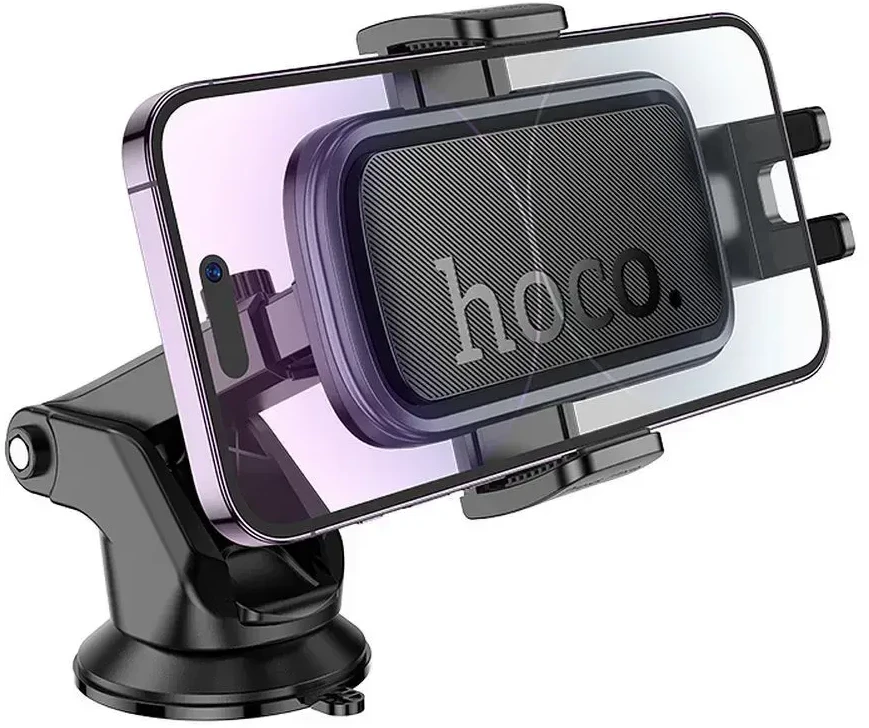 Automobilinis telefono laikiklis Hoco priekiniam stiklui / prietaisų skydeliui H79 juodas ir pilkas