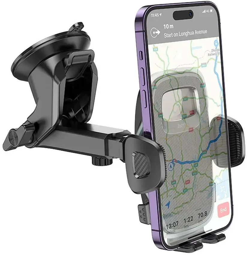 Automobilinis telefono laikiklis Hoco priekiniam stiklui / prietaisų skydeliui H15 juodas