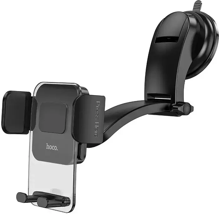 Automobilinis universalus telefono laikiklis Hoco CA118 tvirtinamas ant stiklo, juodas