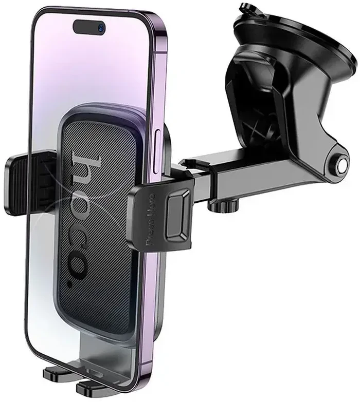 Automobilinis telefono laikiklis Hoco priekiniam stiklui / prietaisų skydeliui H79 juodas ir pilkas