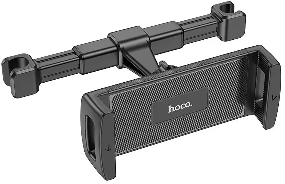 Automobilinis telefono / planšetinio kompiuterio laikiklis Hoco galvos atramai (4,7" - 12,9") CA121 juodas