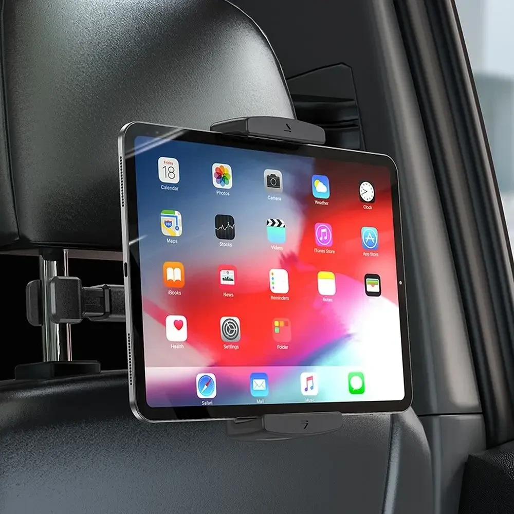 Automobilinis telefono / planšetinio kompiuterio laikiklis Hoco galvos atramai (4,7" - 12,9") CA121 juodas