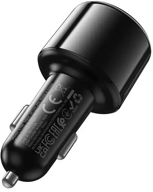 Automobilinis Bluetooth transmitteris Hoco 2 x USB A + USB C QC3.0 PD 42W E166 juodas