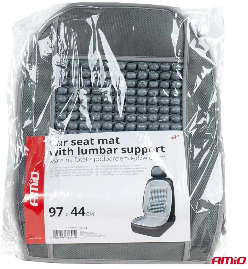 Amio Automobilio sėdynės kilimėlis su karoliukais 97 x 44 cm - pilka