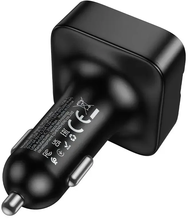 Automobilinis „Bluetooth“ siųstuvas Hoco USB A + USB C QC PD 35W E87 juodas