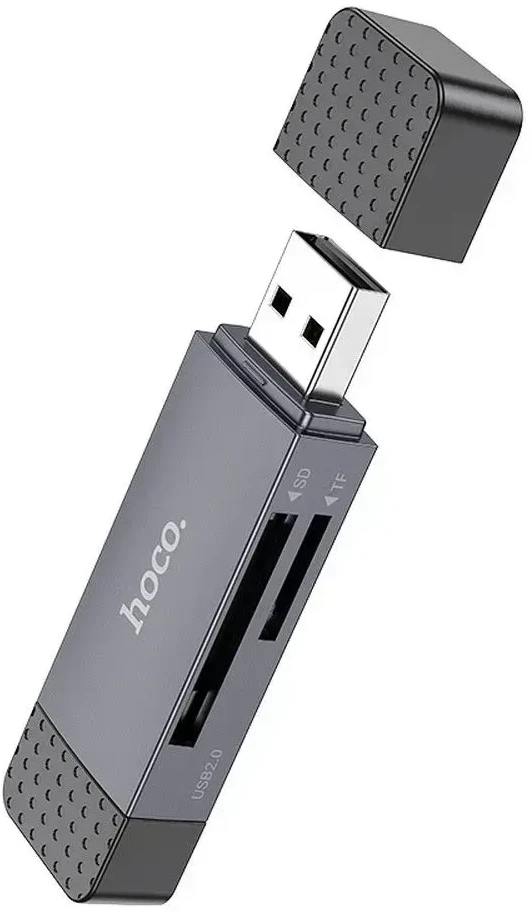 Atminties kortelių skaitytuvas Hoco HB45 USB-C/USB-A 2-in-1 USB3.0 pilkas