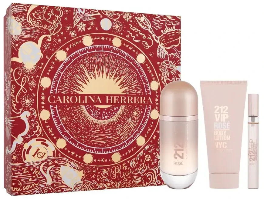 Carolina Herrera 212 VIP Rosé EDP rinkinys moterims (EDP 80 ml + Losjonas kūnui 100 ml + EDP 10 ml)