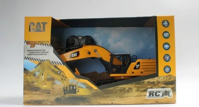 Carrera Nuotoliniu būdu valdoma žaislinė ekskavatorius Caterpillar geltonas