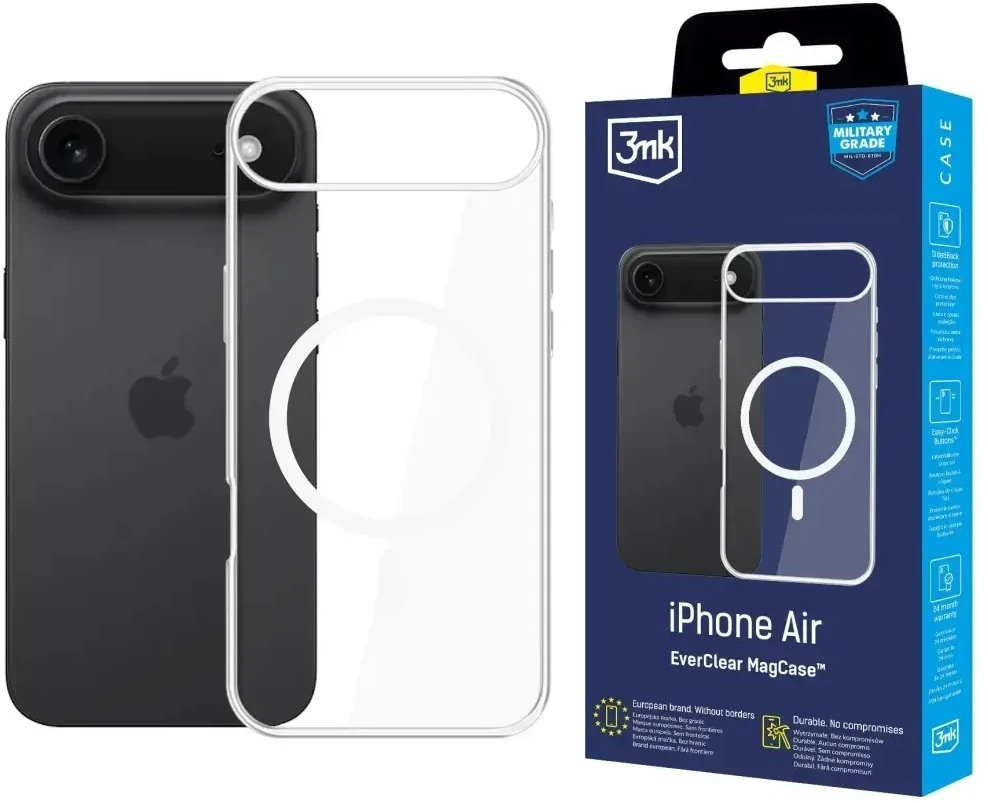 Dėklas 3mk EverClear MagCase, skirta Apple iPhone 17 Air – permatoma