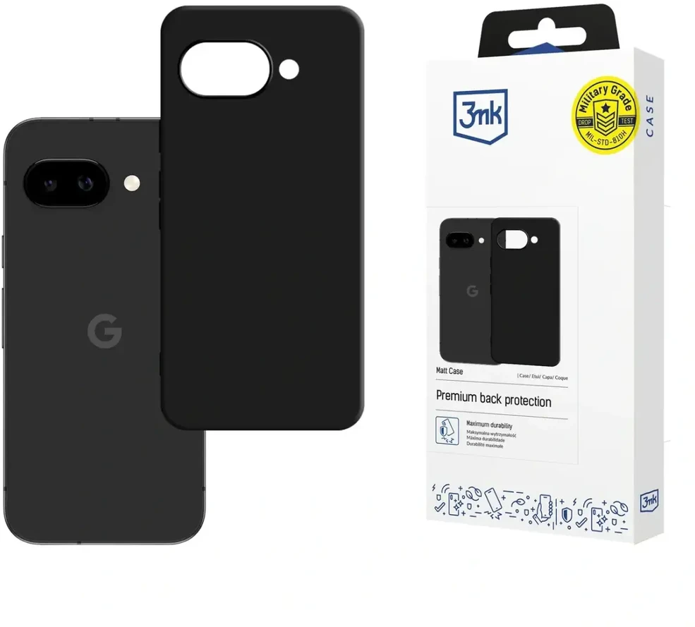 3Mk apsauginis matinis dėklas „Google Pixel 10A“ - Juodas