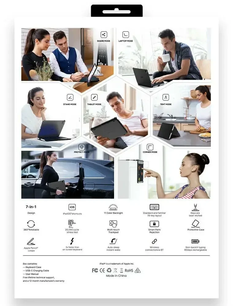 Typecase Flexbook Touch do iPad 11" (A16) 2025 / iPad 10.9" 2022 sidabrinė