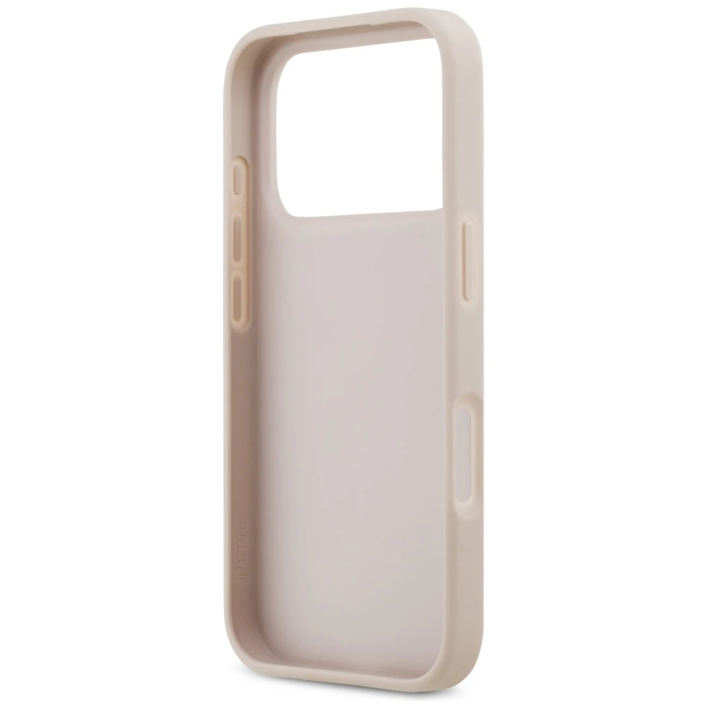 Dėklas Guess 4G Double Card Triangle skirtas Apple iPhone 17 Pro rožinės spalvos