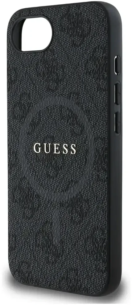 GUESS dėklas skirtas Apple iPhone 16e (SE 4 2025) suderinamas su MagSafe GUHMPSE4G4GFRK (PU 4G Ring Classic Logo) juodos spalvos