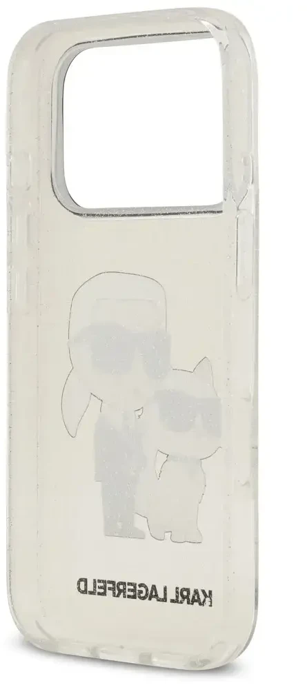 Dėklas Karl Lagerfeld IML NFT Glitter Karl&Choupette iPhone 18 Pro Max / 17 Pro Max permatomas