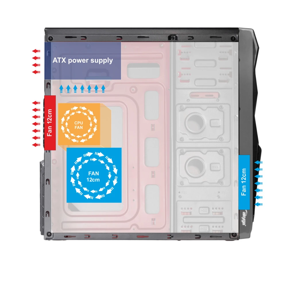 Kompiuterio Korpusas - Akyga AK13BK Micro Tower Juodas