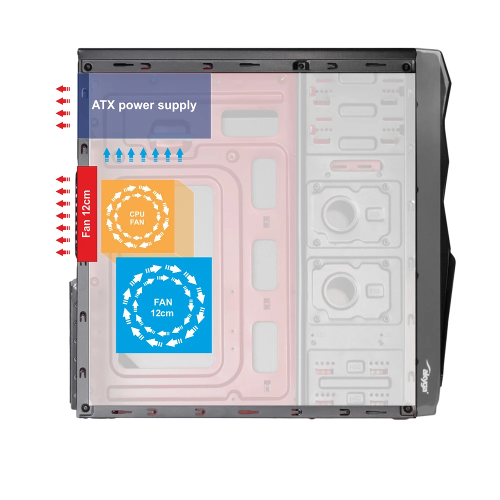 Korpusas Akyga Micro ATX Case AK939BL w/