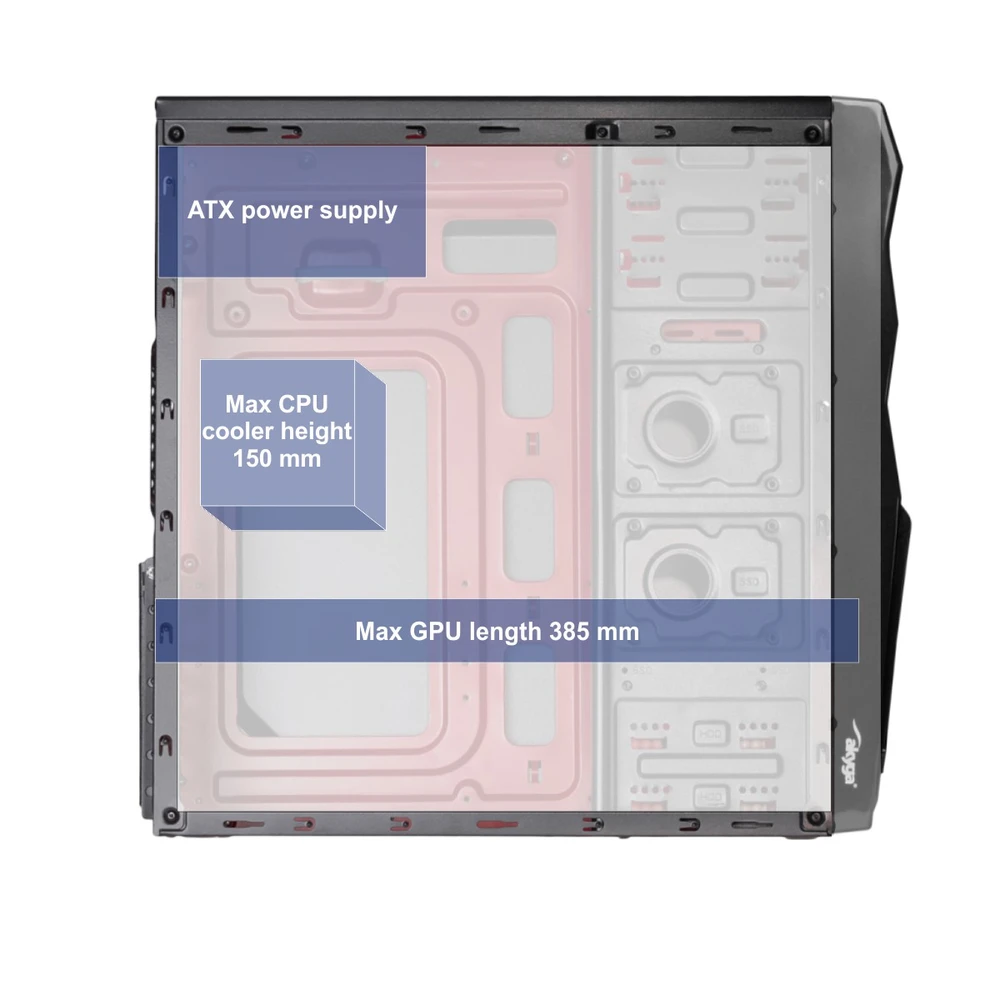 Korpusas Akyga Micro ATX Case AK939BL w/