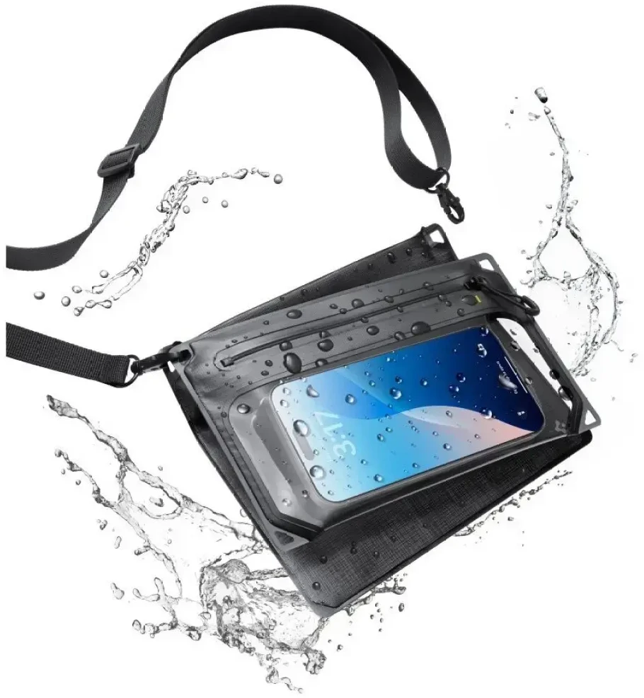 „Spigen Aqua Shield WaterProof Case A640“ (dvigubas, su „Crossbag“) 1 vnt., juodas