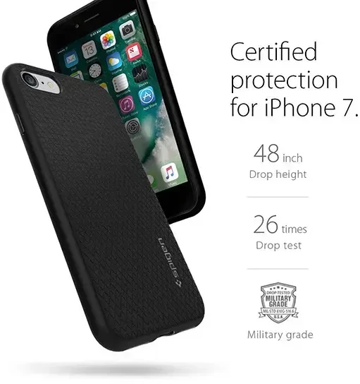 Dėklas Spigen LIQUID AIR Apple iPhone 7 / 8 / SE 2020 / 2022 Juodas