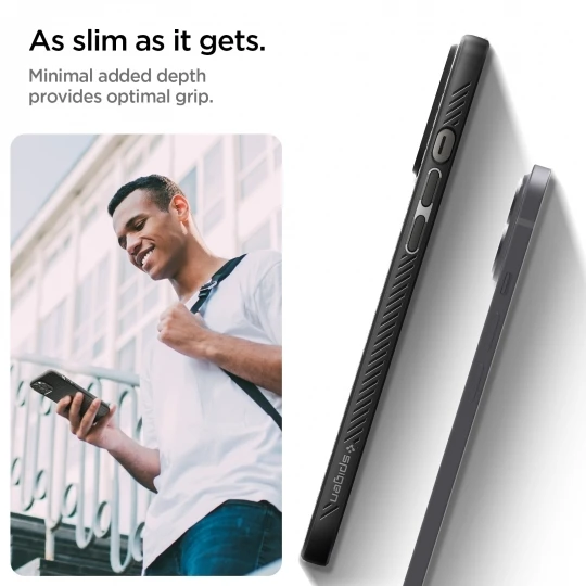 Spigen Liquid Air dėklas skirtas Apple iPhone 13 Pro Max, spalva - Matte Black