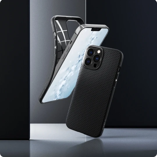 Spigen Liquid Air dėklas skirtas Apple iPhone 13 Pro Max, spalva - Matte Black