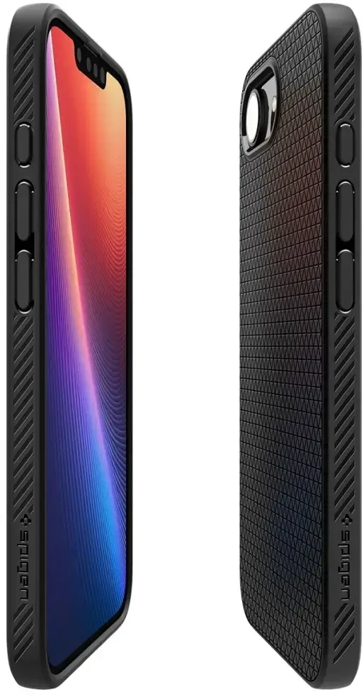 Spigen Liquid Air telefono dėklas iPhone 16e, juodas