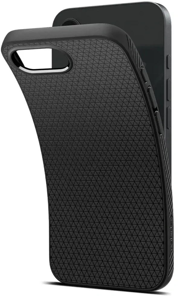 Spigen Liquid Air telefono dėklas iPhone 16e, juodas