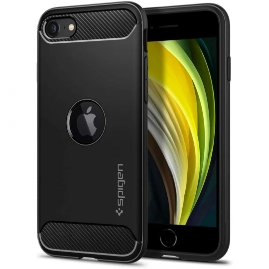 „Spigen Rugged Armor“ dėklas Apple iPhone SE 2022 / SE 2020 / 8 / 7 Juodas