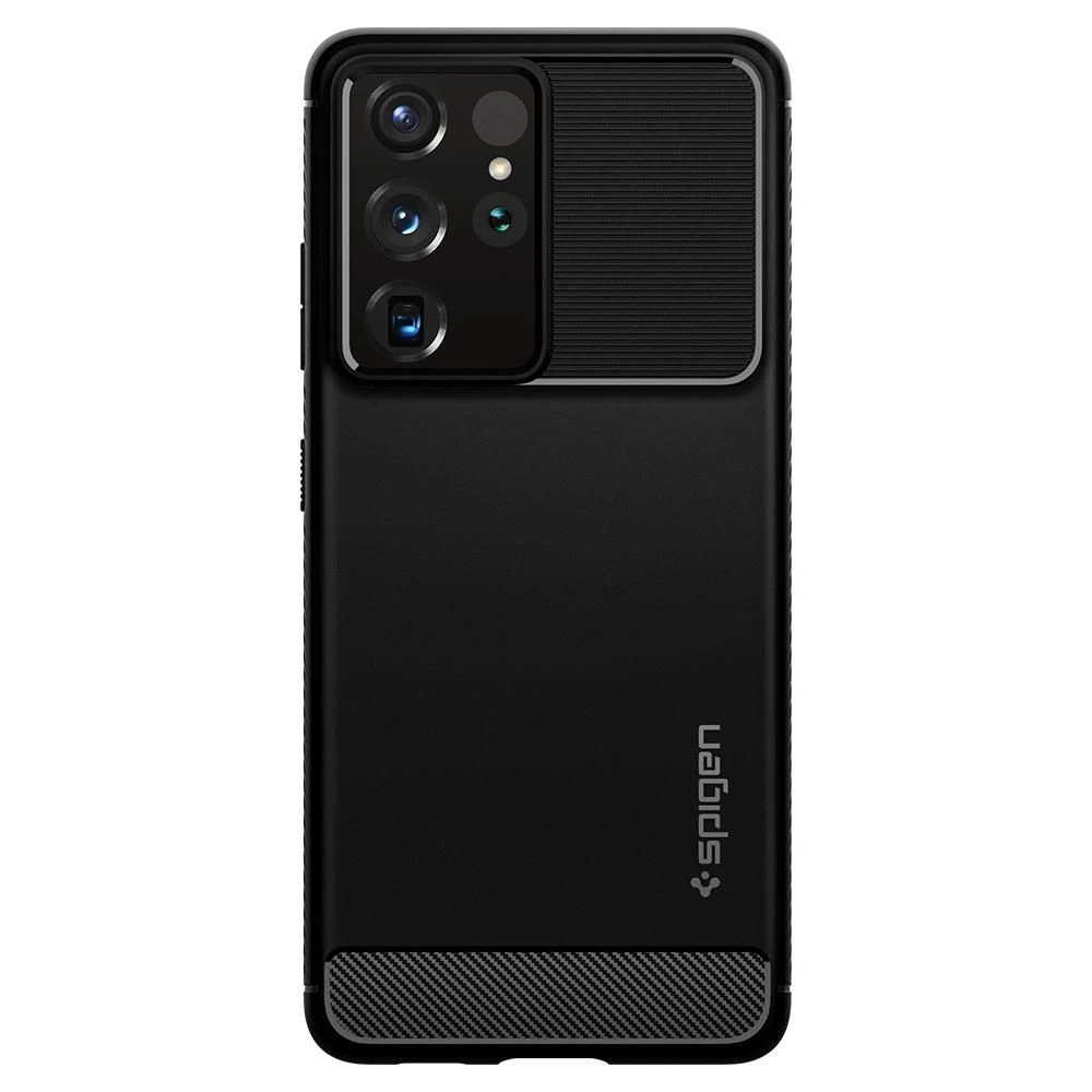Spigen Rugged Armor dėklas skirtas Samsung Galaxy S21 Ultra, spalva - Matte Black