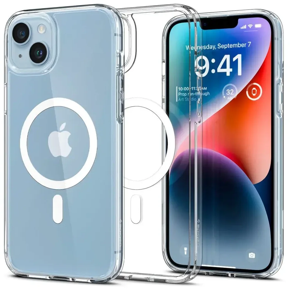 Spigen Ultra Hybrid (MagFit) dėklas skirtas Apple iPhone 15, spalva - Balta