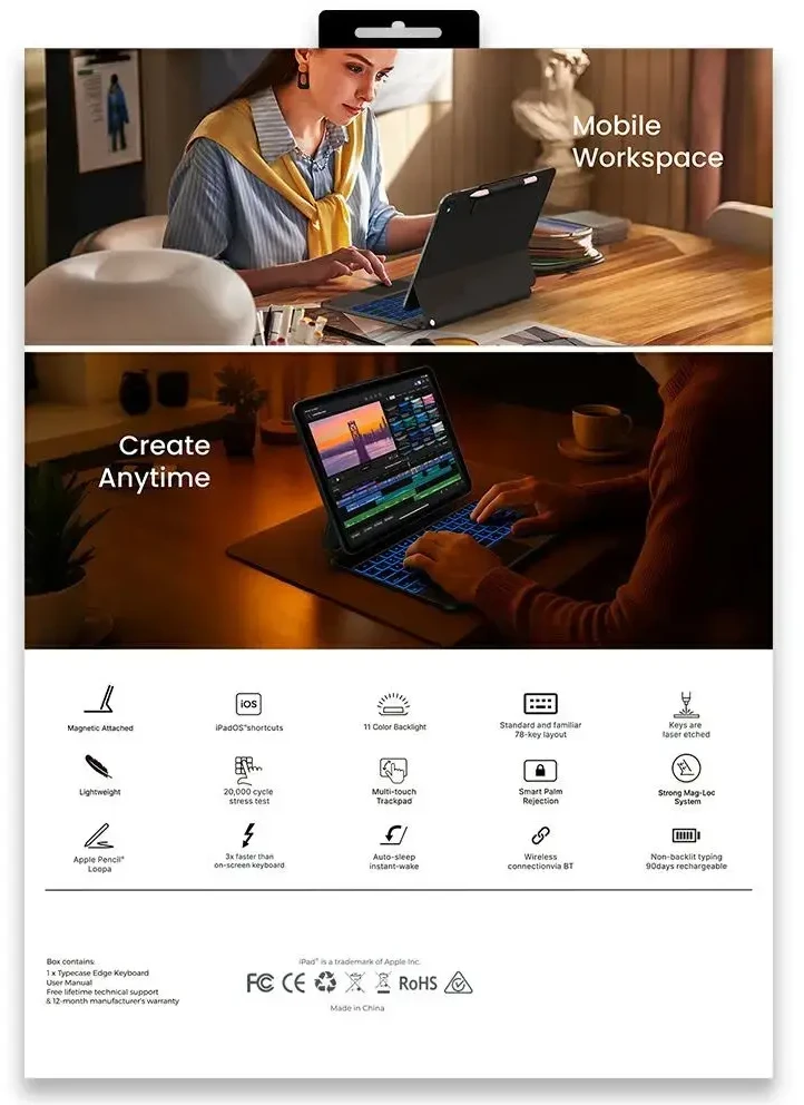 Typecase Edge do iPad 11" (A16) 2025 / iPad 10.9" 2022 mėlynas