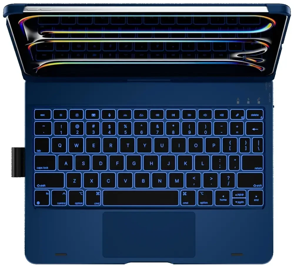 Typecase Dėklas TypeDėklas Flexbook Touch su klaviatūra skirtas Apple iPad Pro 11″ 2024/2025 dark mėlynas