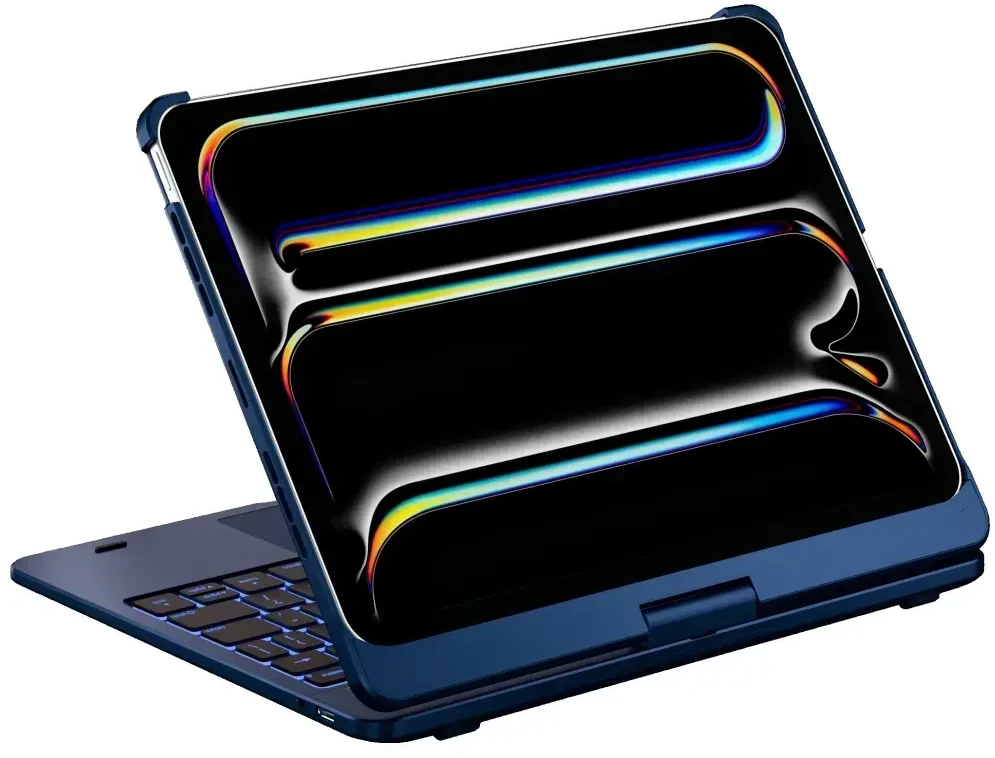 Typecase Dėklas TypeDėklas Flexbook Touch su klaviatūra skirtas Apple iPad Pro 11″ 2024/2025 dark mėlynas