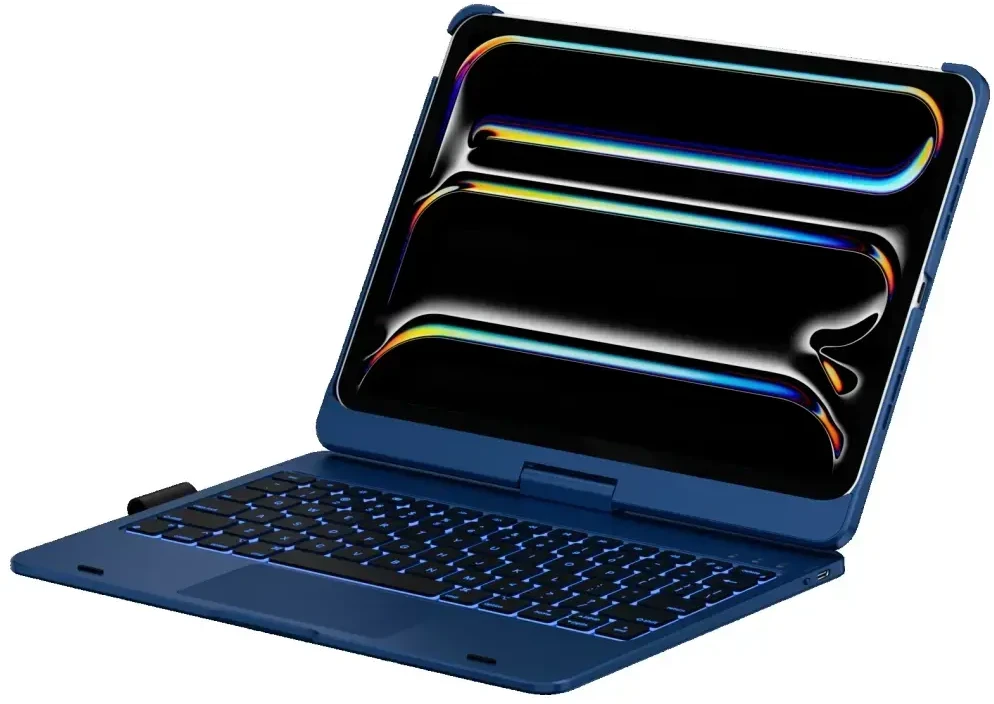 Typecase Dėklas TypeDėklas Flexbook Touch su klaviatūra skirtas Apple iPad Pro 11″ 2024/2025 dark mėlynas