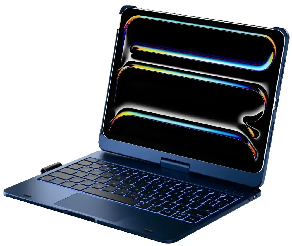 Typecase Dėklas TypeDėklas Flexbook Touch su klaviatūra skirtas Apple iPad Pro 11″ 2024/2025 dark mėlynas