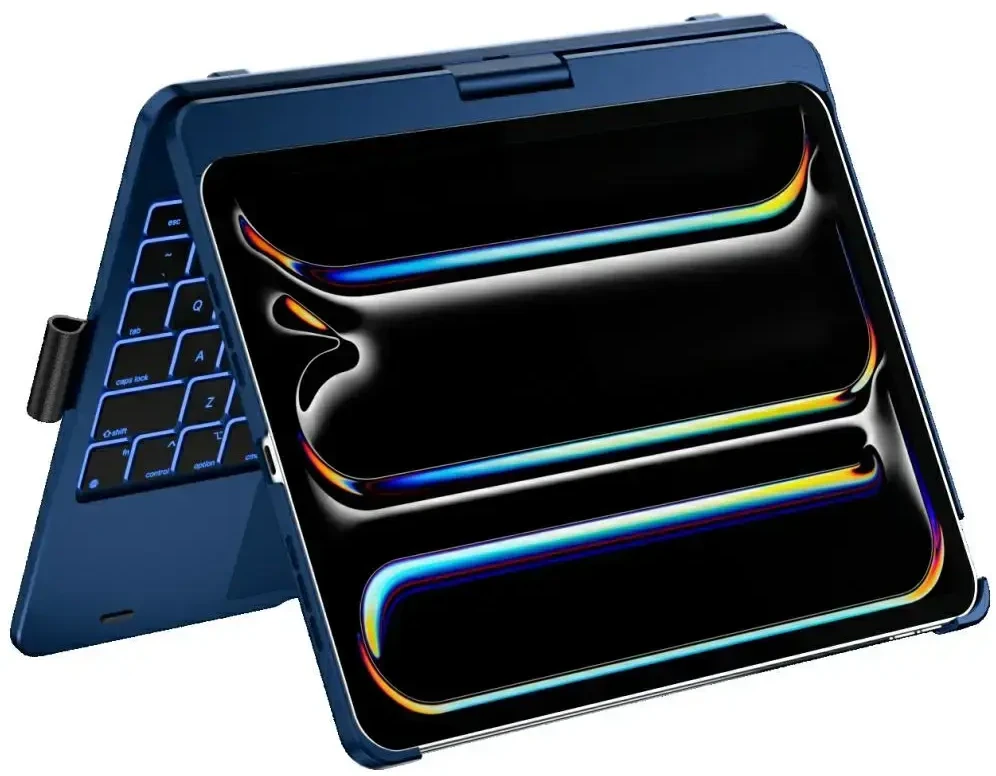 Typecase Dėklas TypeDėklas Flexbook Touch su klaviatūra skirtas Apple iPad Pro 11″ 2024/2025 dark mėlynas