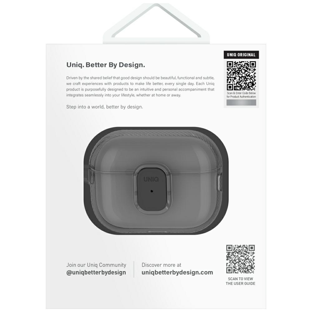 Dėklas UNIQ Glase Pro skirtas AirPods Pro 2 Lock Dėklas rožinės spalvos
