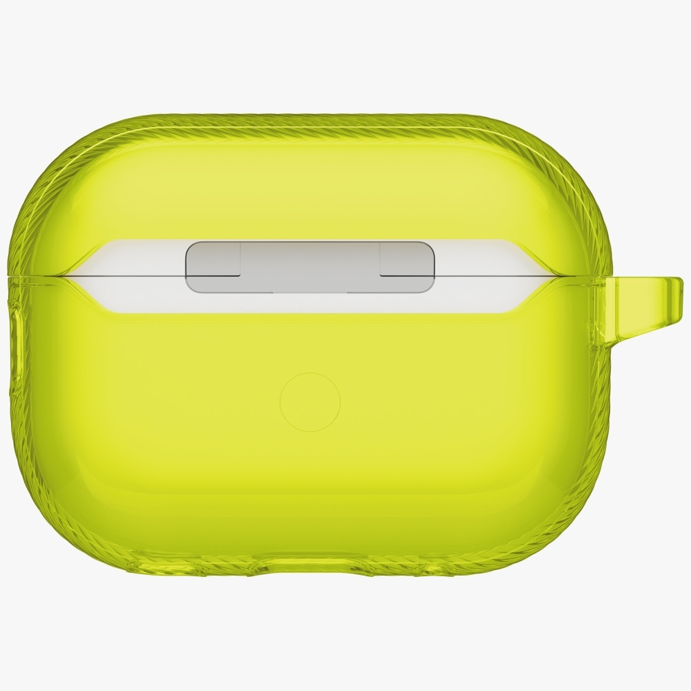 „Uniq Glase Pro“ dėklas, skirtas „AirPods Pro 3“ ausinėms, su užraktu – permatomas, geltonas