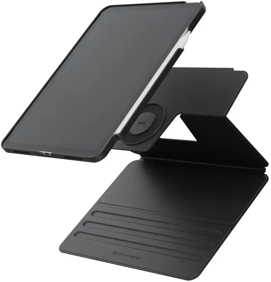 Dėklas UNIQ Rovus Snapmount Magnetic 360 Rotating Detachable skirtas Apple iPad Air 13" M2/M3 (2024/2025) juodos spalvos