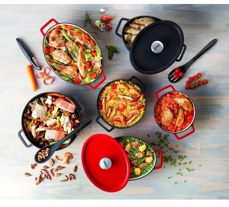 Pyrex Ketaus puodas 29cm 3,8l SLOWCOOK ovalus raudonas