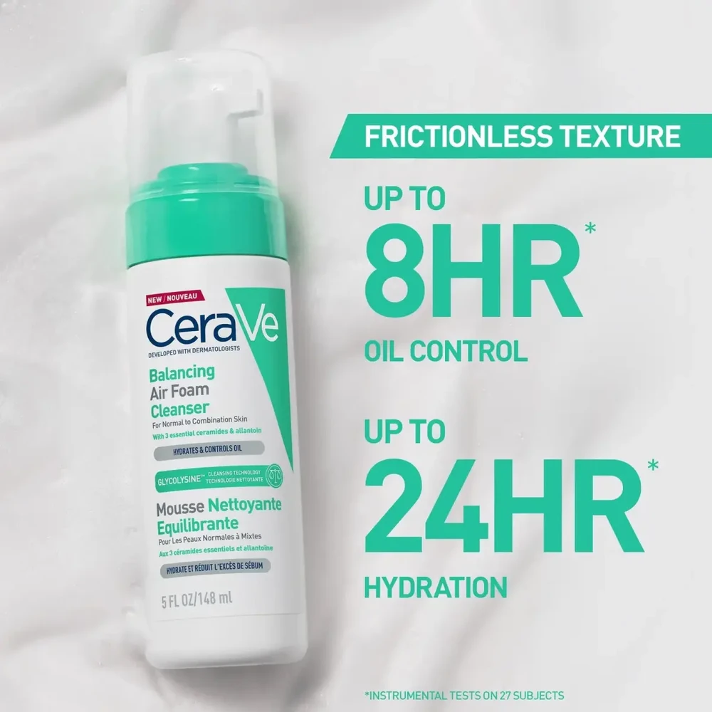 CeraVe Balancing Air Putos Valiklis Valomasis Putos, 148 ml