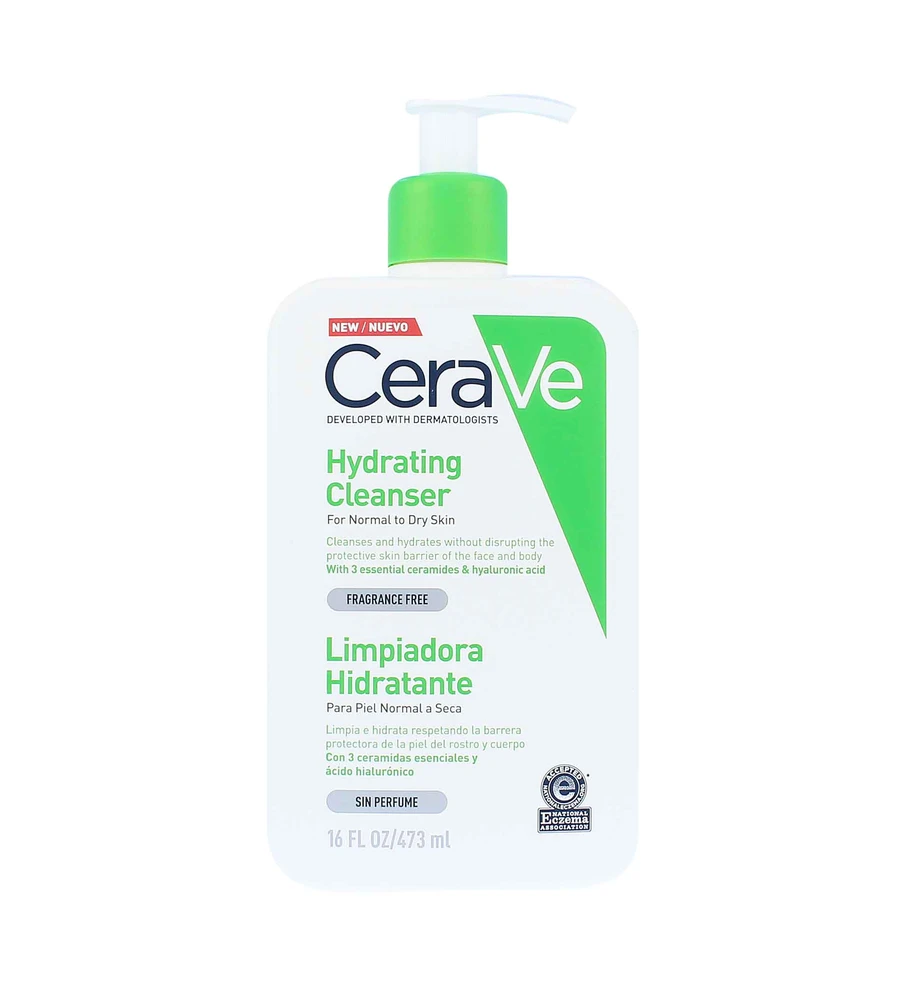 Drėkinamasis veido ir kūno prausiklis normaliai ir sausai odai Cerave Hydrating Cleanser, 473 ml