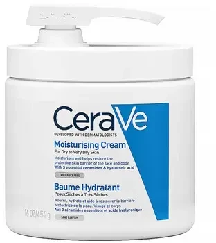 Drėkinamasis veido ir kūno kremas sausai ir labai sausai odai Cerave Moisturising Cream, 454 g