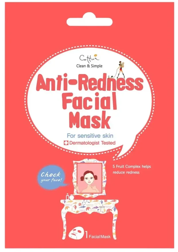 Cettua Anti-Redness Sheet Mask For Face, 20 g