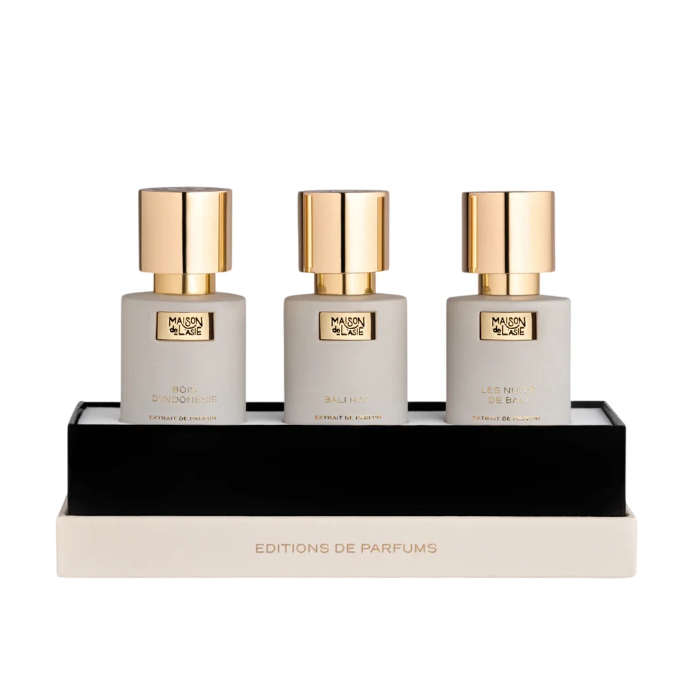Chapitre 02 Set Maison De L'Asie: Bali Ha'i Extrait De Parfum Unisex, 15 ml + Bois d'Indonesie Extrait De Parfum Unisex, 15 ml + Les Nuits De Bali Extrait De Parfum Unisex, 15 ml